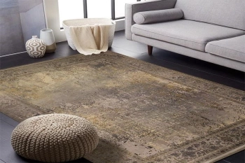 فرش ماشینی کلاسیک طرح اریکا نمونه 1 طوسی 1200 شانه پلی استر فیلامنت هیراد